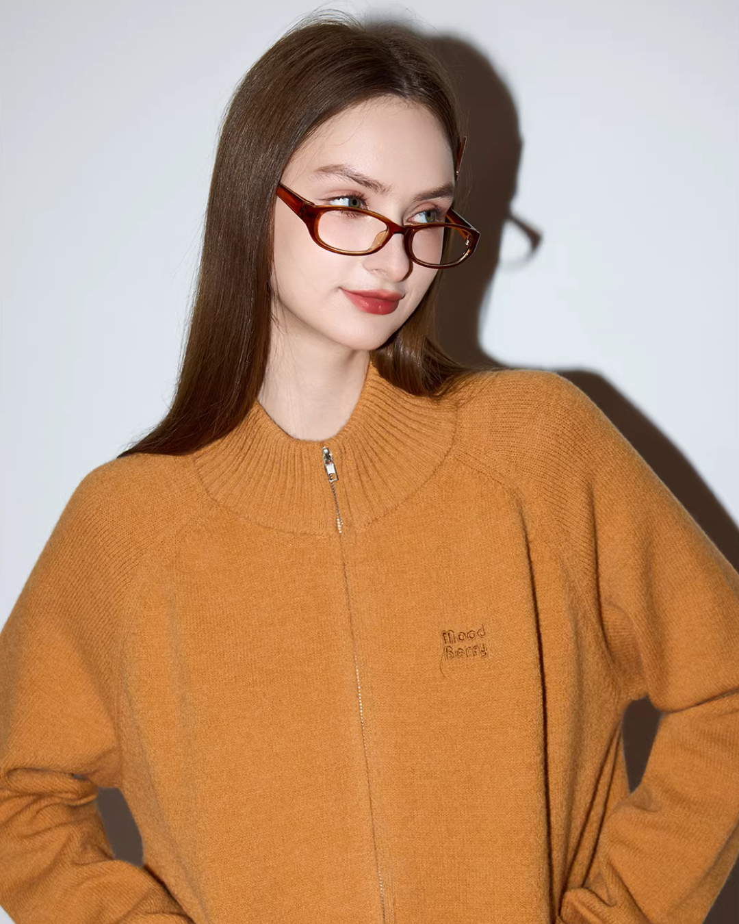 Double-Zip Stand Collar Knit MDB0033