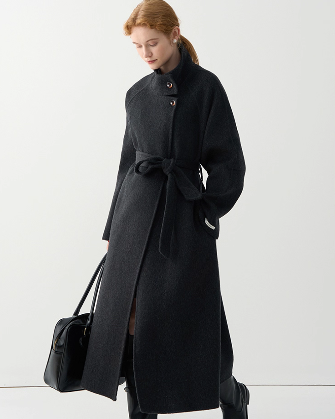 Stand Neck Wool Coat JIU0013