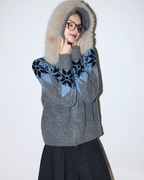 Fur Collar Nordic Knit Jacket MDB0005