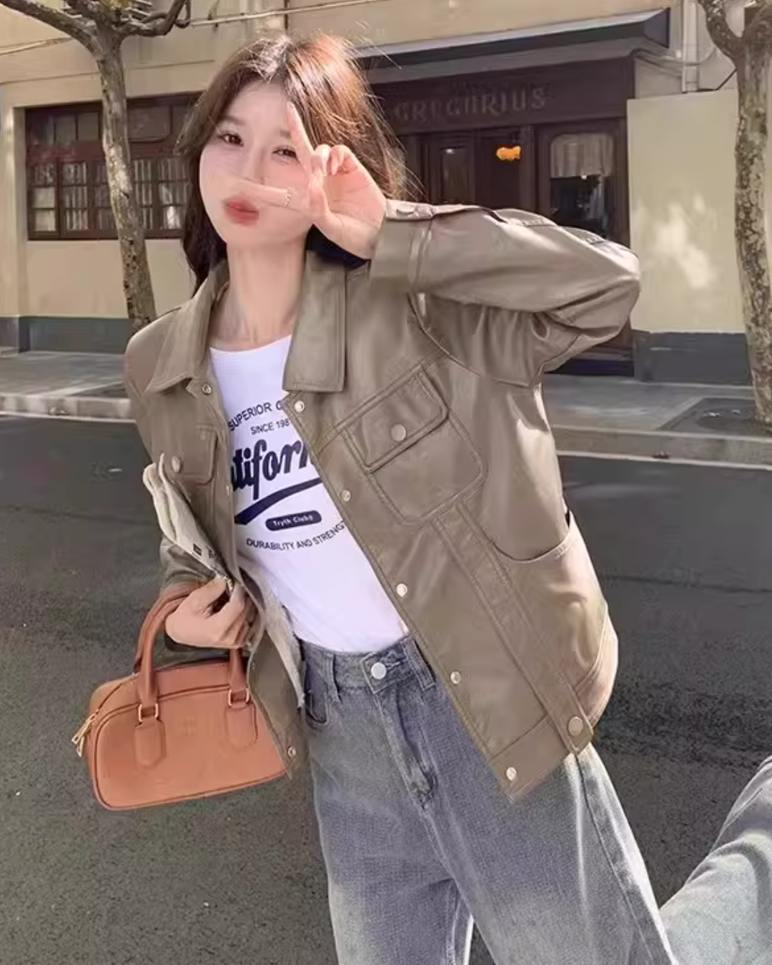 Retro Short Leather Jacket QAZ0039