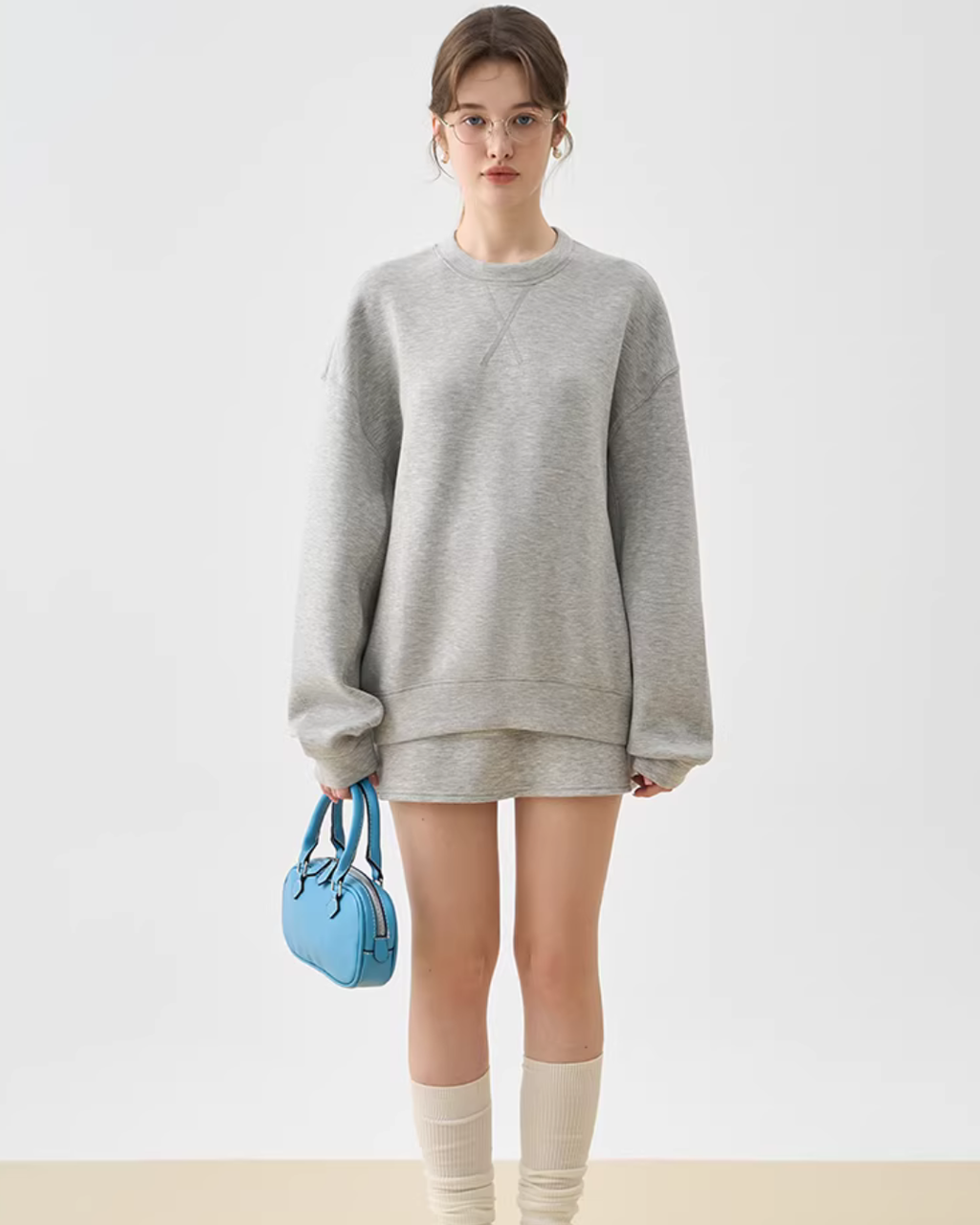 Sweatshirt Long-Sleeve Top / Mini Skirt JIU0025
