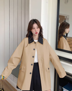 Bicolor Stylish Trench Coat QAZ0027