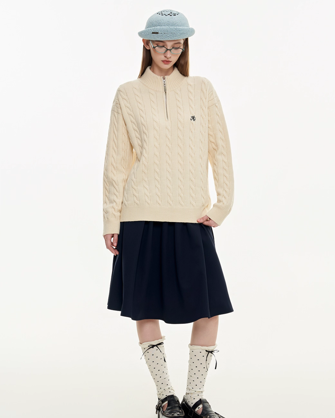 Half-Zip Knit Top MDB0022