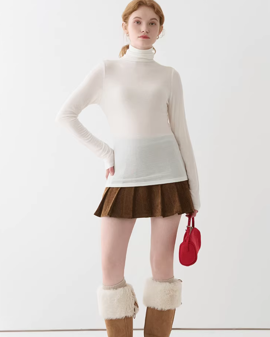 High Neck Long Sleeve Top JIU0040