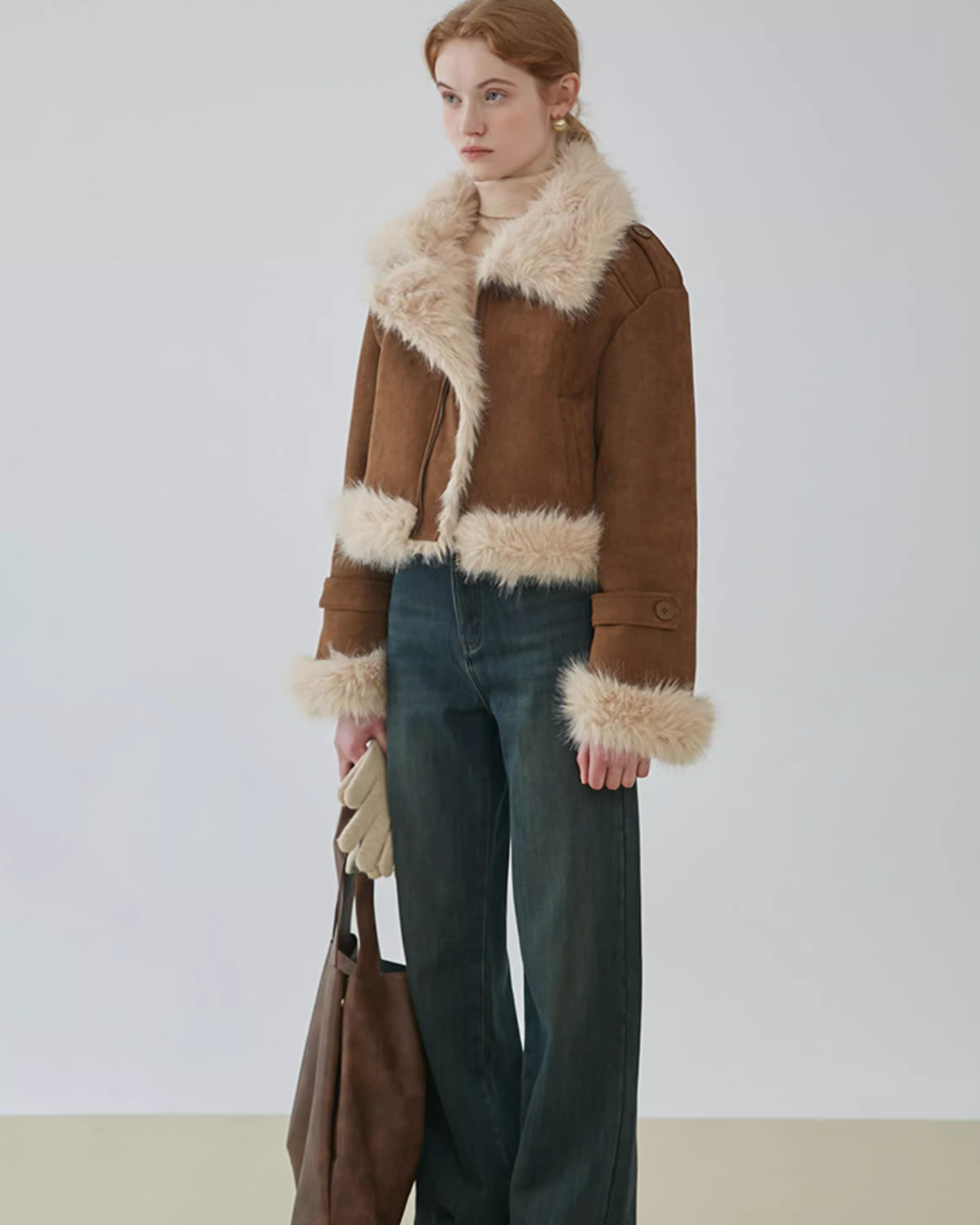 Stand Neck Mouton Short Coat JIU0014