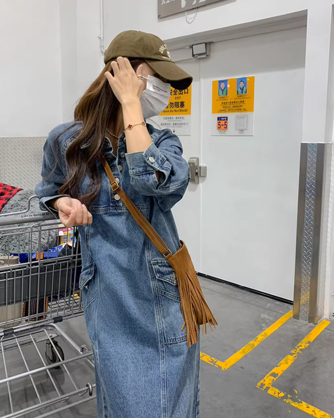 Vintage Denim Shirt Dress QAZ0062
