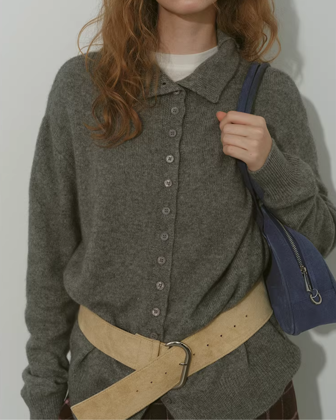 Wool Half-Turtleneck Knit Cardigan RLZ0013