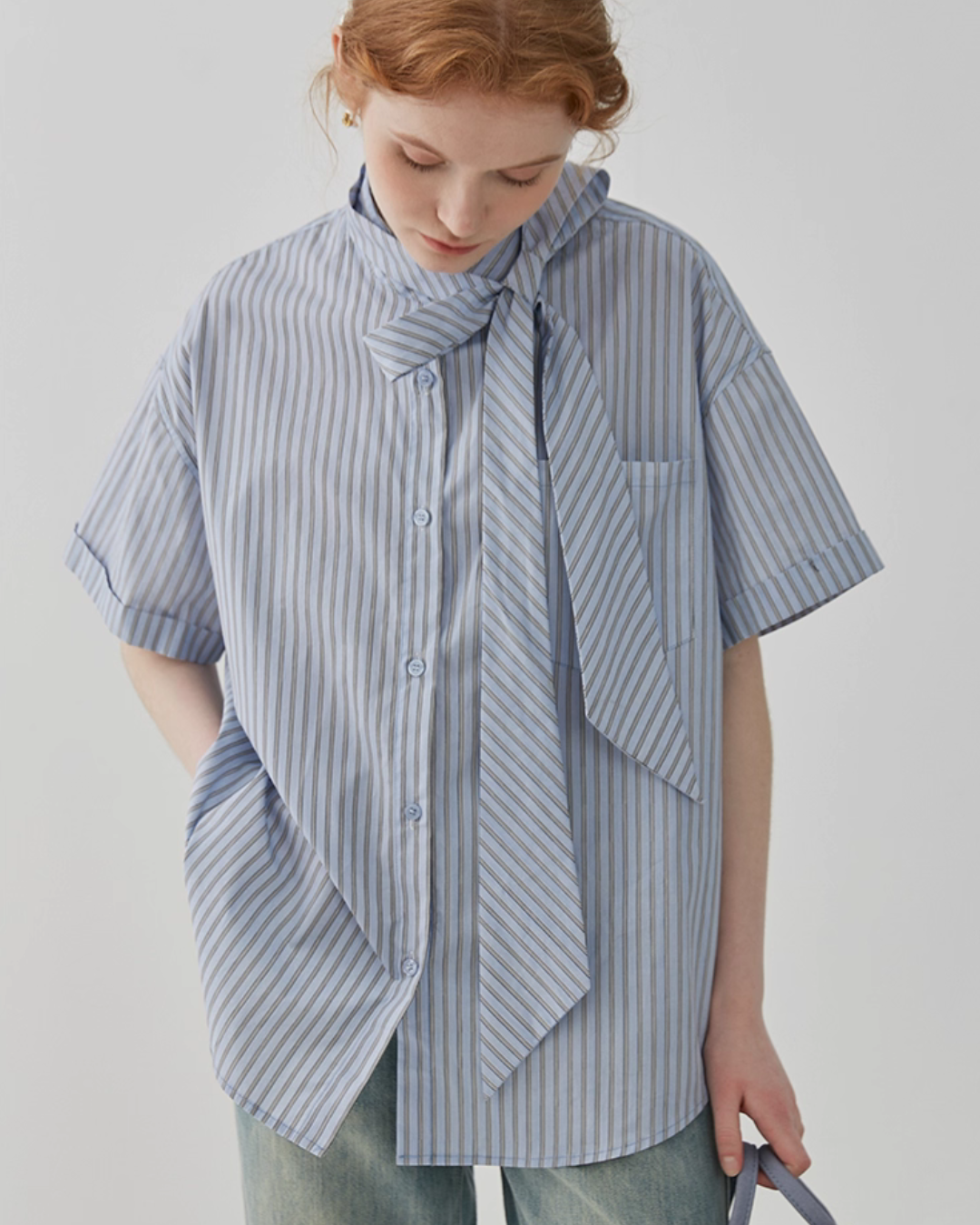 Bow Tie Striped Shirt JIU0016