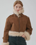 Stand Neck Mouton Short Coat JIU0014