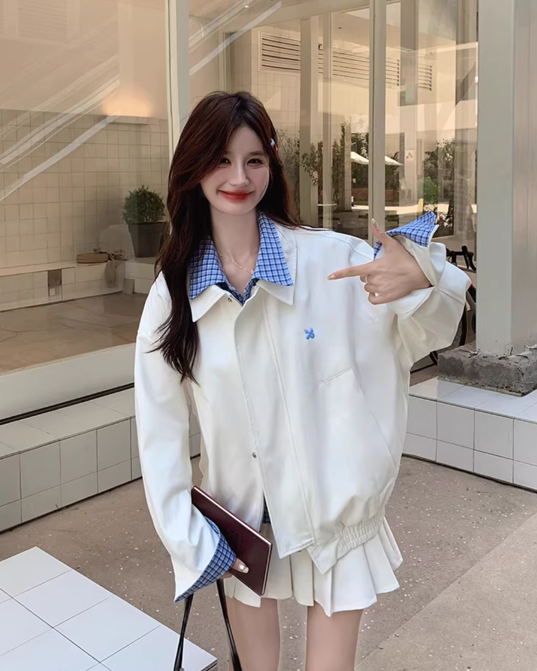 Check Fake Layered Jacket QAZ0070