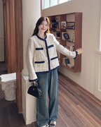 Gold Button Tweed Jacket QAZ0036