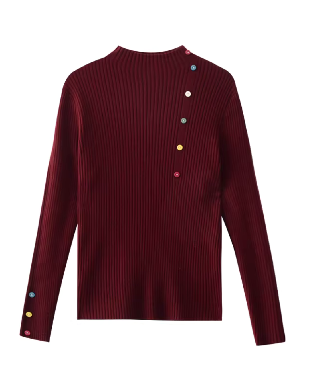 Multi-Button Rib Knit Top JIU0046