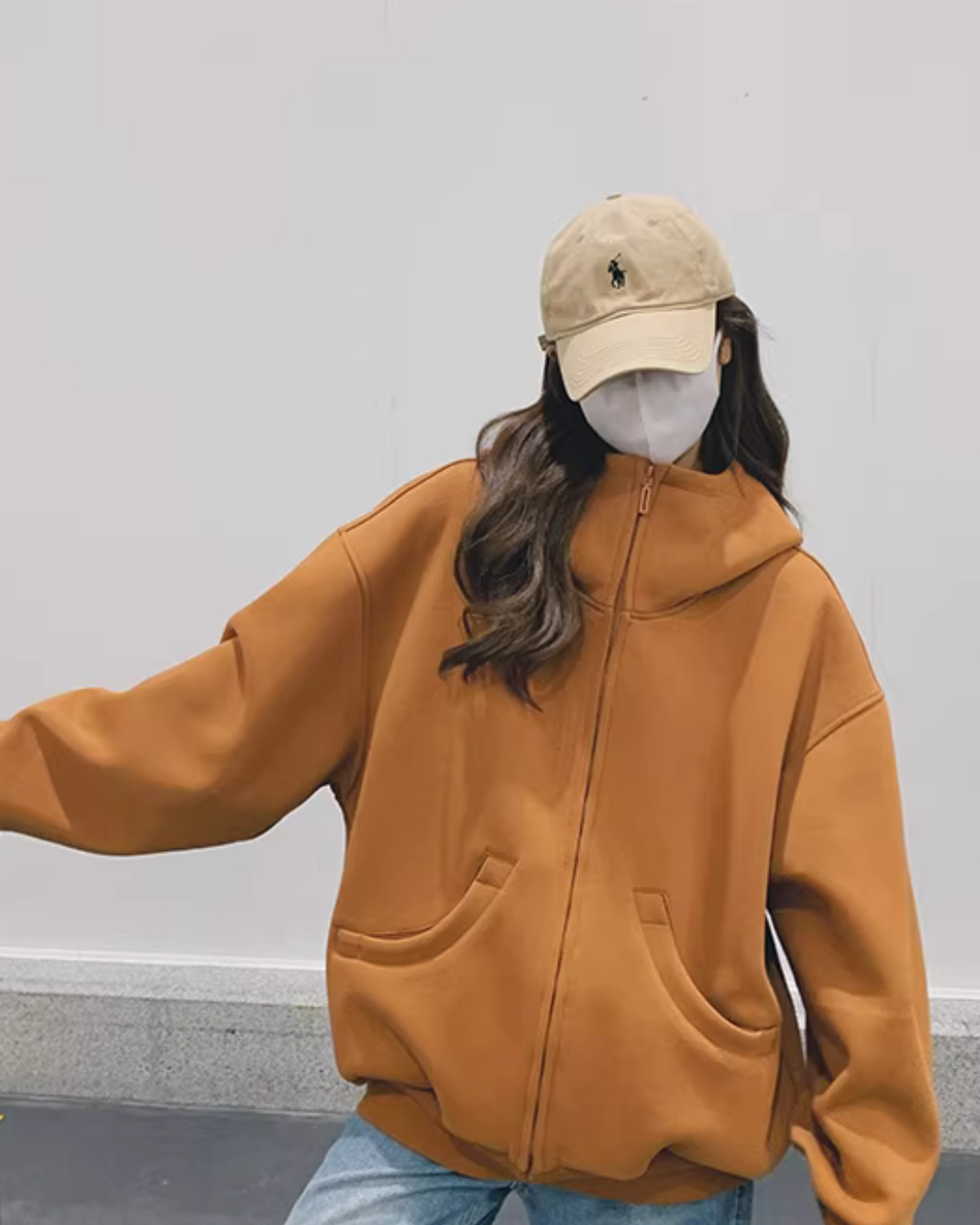 Oversized Zip-Up Hoodie QAZ0030