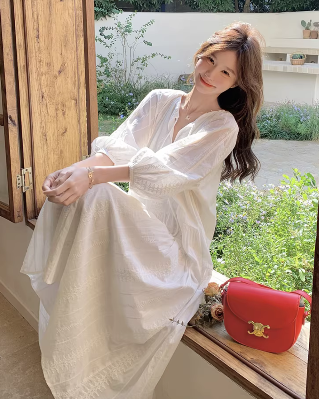 Cotton Voile Gather Dress QAZ0066