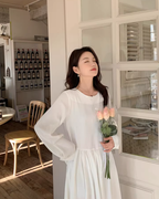 Long-Sleeve Dress / Toggle Button Denim Vest QAZ0049