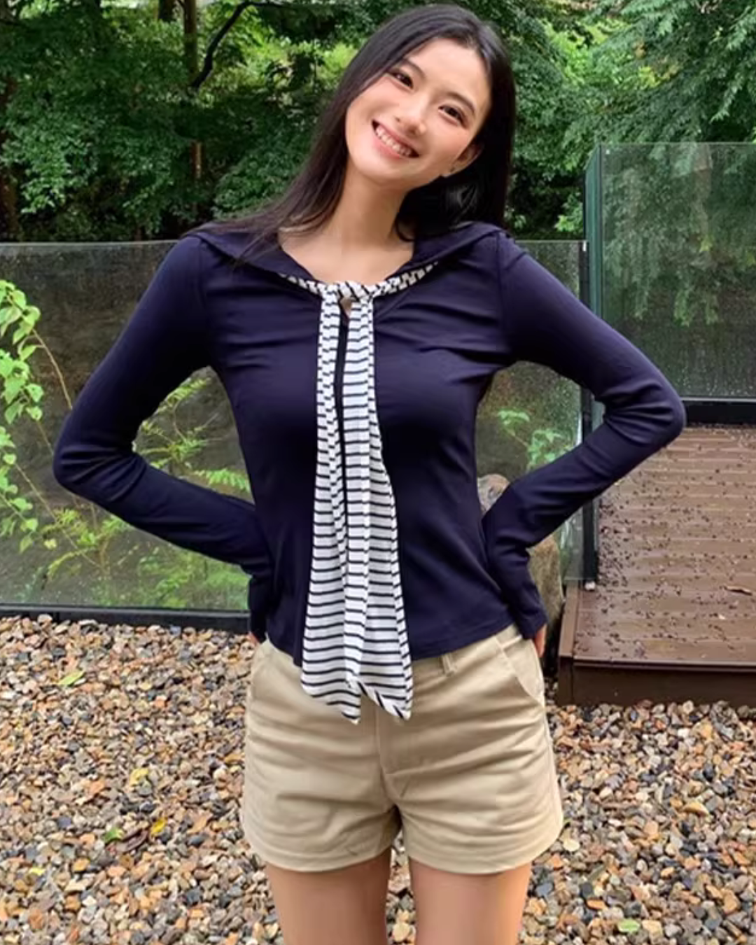 Ribbon Slim-Fit Top UNS0028