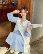 Shirt Dress / Knit Long Vest QAZ0086