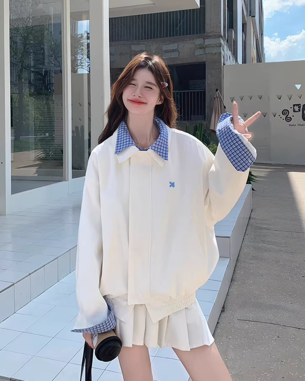 Check Fake Layered Jacket QAZ0070