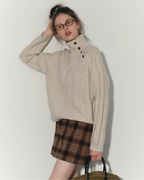 Asymmetrical Loose Cable Knit RLZ0018