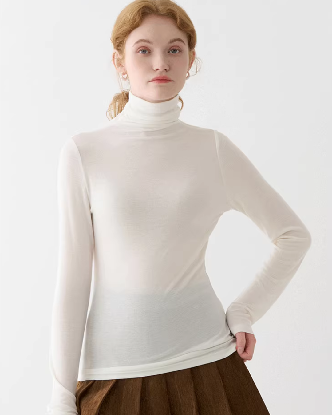 High Neck Long Sleeve Top JIU0040