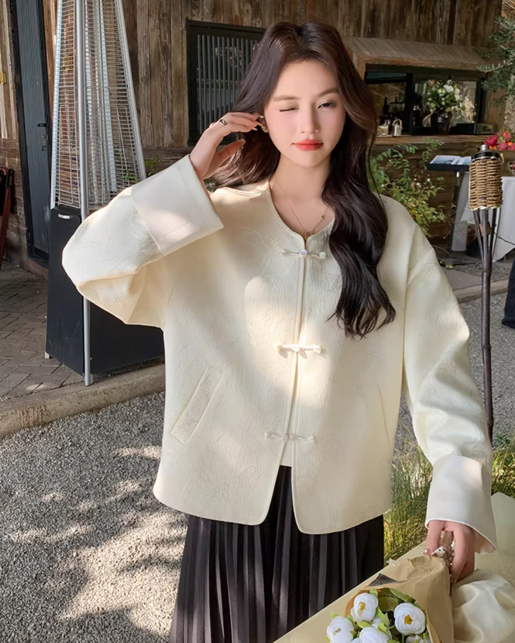 No-Collar Chinese Style Jacket QAZ0019