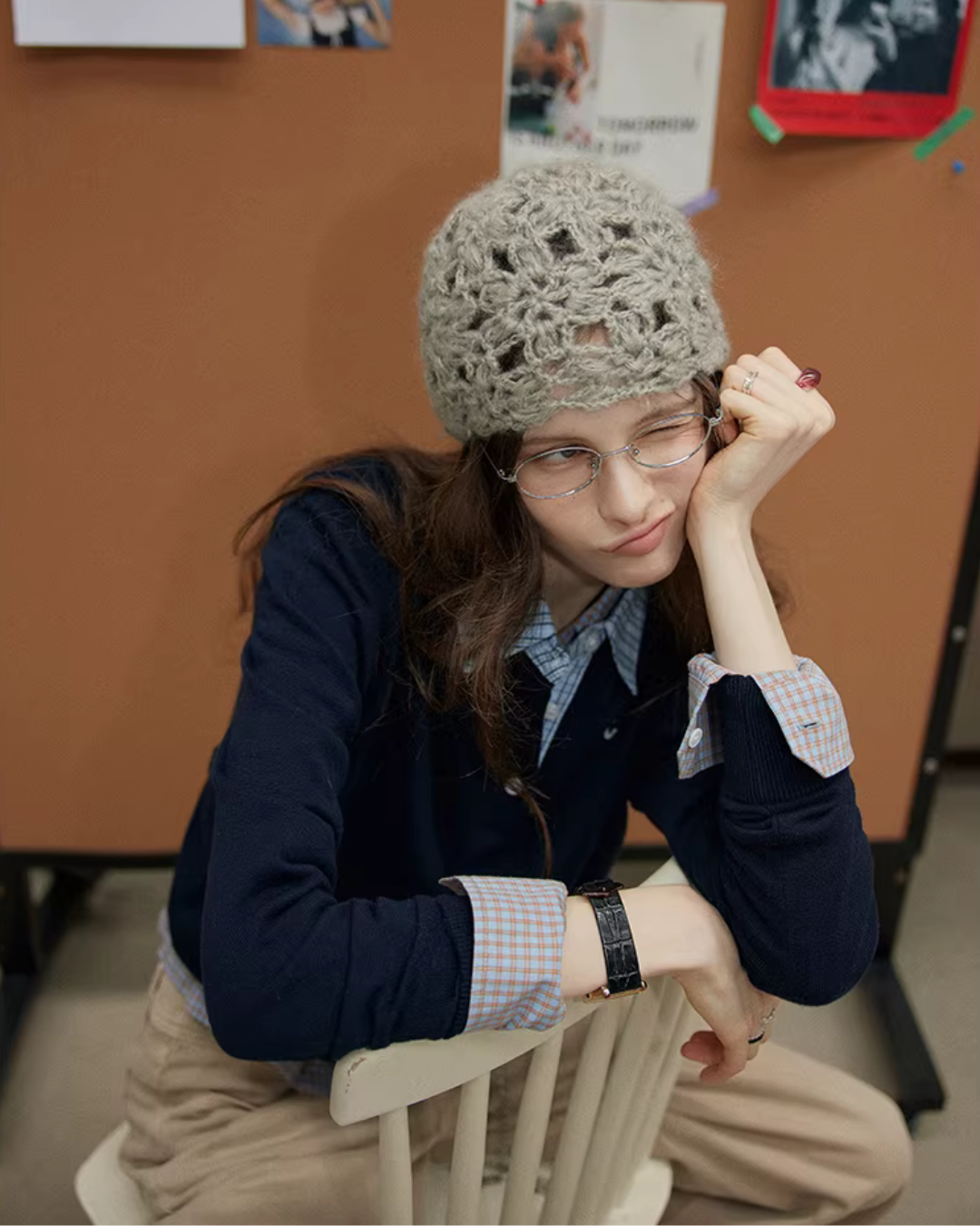 Shirt-Layered Style Knit Top RLZ0008