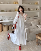 Cotton Voile Gather Dress QAZ0066