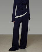 One-Shoulder Knit Top / Casual Pants / Draped Skirt UNS0023