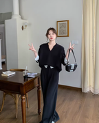 Knee-Neck Sweat Tops / Wide Pants QAZ0033