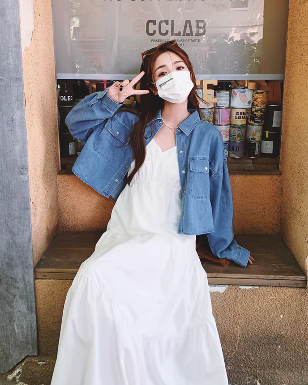 Denim Shirt / Cami Flare Dress QAZ0029