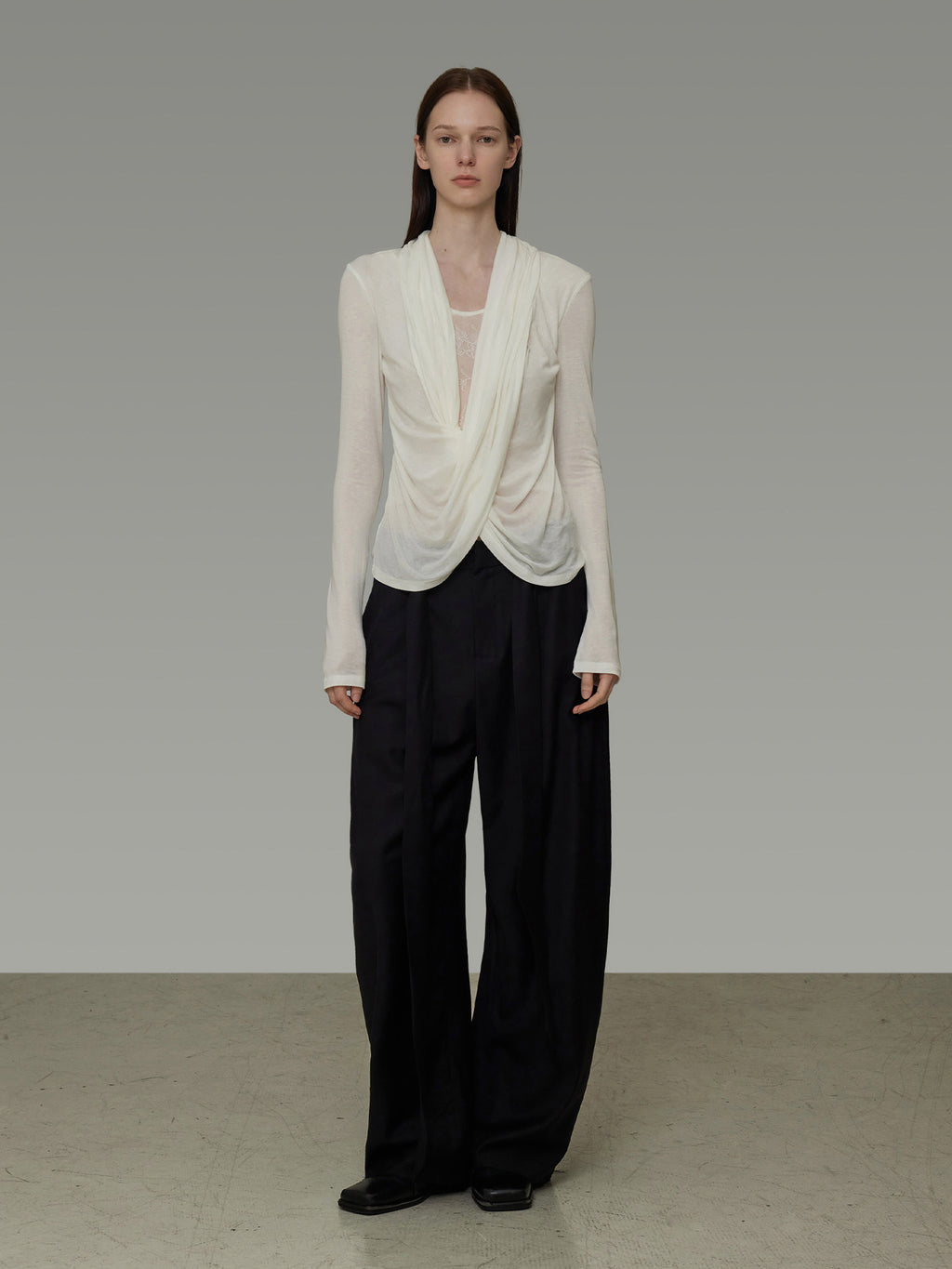 Cross Neck Knit Top UNS0031