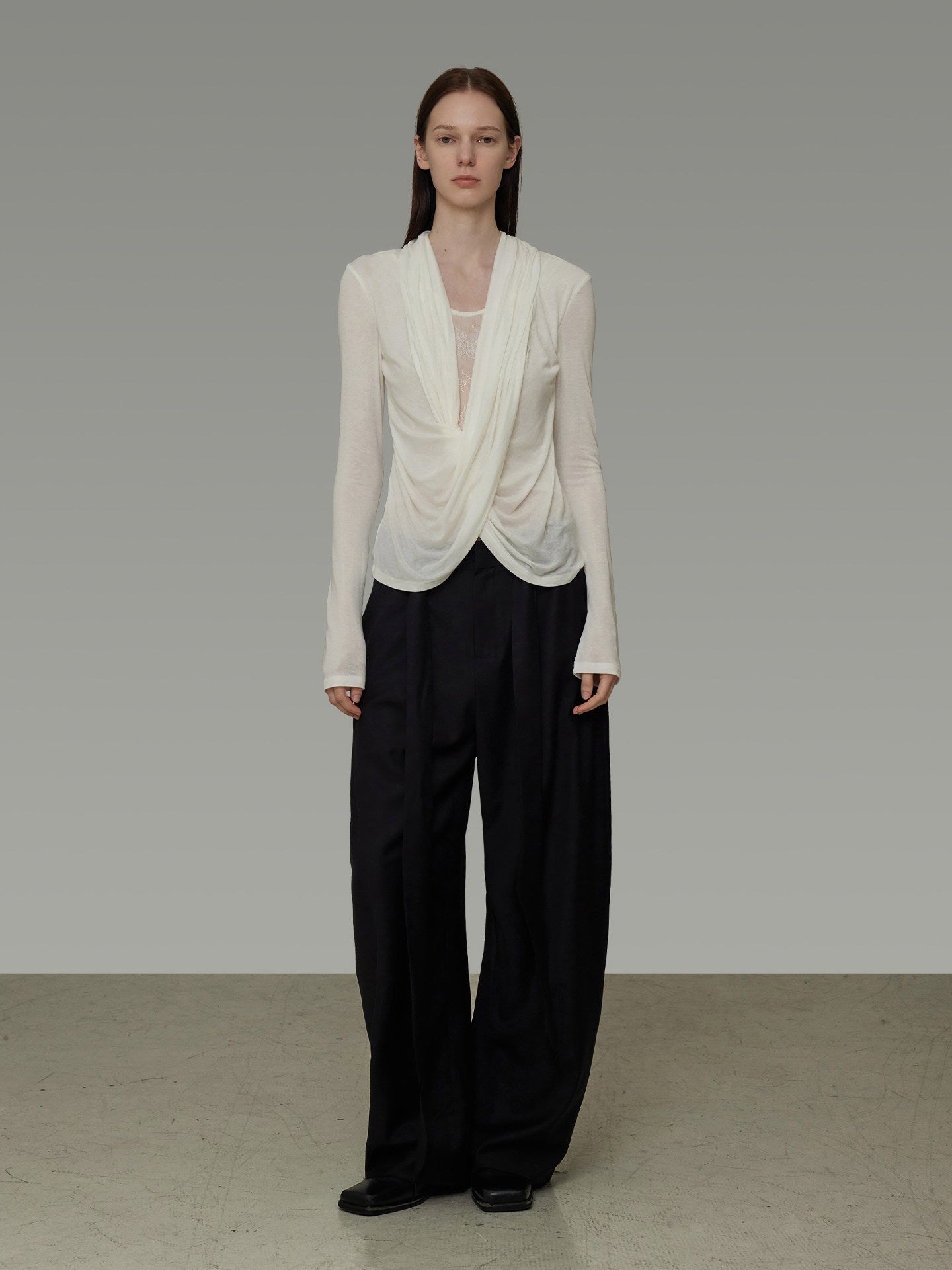 Cross Neck Knit Top UNS0031