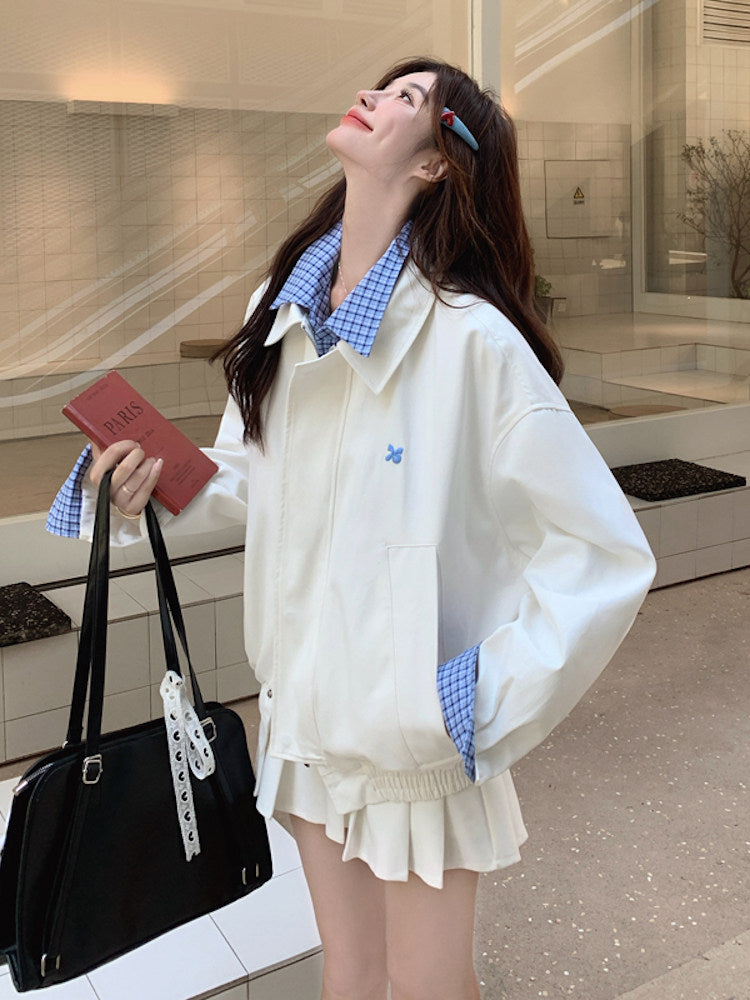 Check Fake Layered Jacket QAZ0070