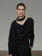 Bow-Tie Drape Blouse UNS0015