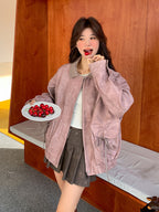 Paid Collar Leather Jacket QAZ0018