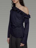 Lace Collar Off-Shoulder Top UNS0021