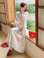 Cotton Voile Gather Dress QAZ0066