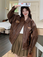 Retro Brown Leather Jacket QAZ0013