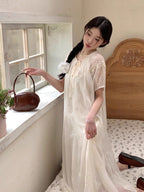 Sheer Flower Lace Dress QAZ0061
