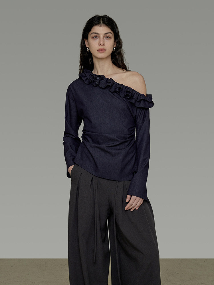 Lace Collar Off-Shoulder Top UNS0021