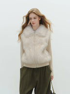 Fur Vest Docking Knit Zip BBG0003