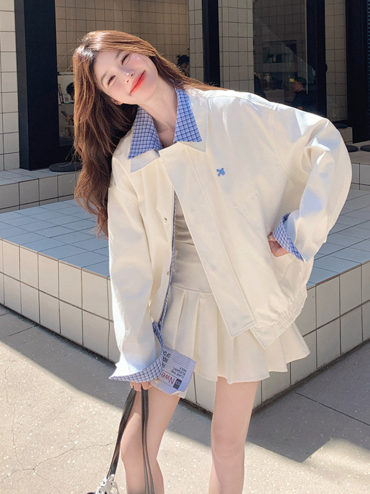 Check Fake Layered Jacket QAZ0070