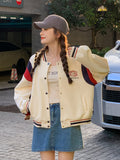 Tricolor Color Oversized Stadium Jumper QAZ0063