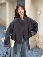Stand Collar Short Jacket QAZ0060