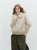 Fur Vest Docking Knit Zip BBG0003