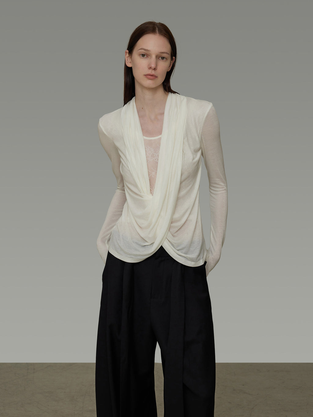 Cross Neck Knit Top UNS0031