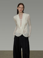 Cross Neck Knit Top UNS0031