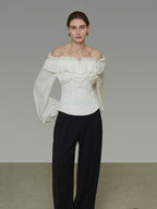 Double Ruffle Off-Shoulder Top UNS0053