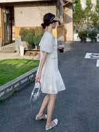 Tiered Short-Sleeve Mini Dress QAZ0097