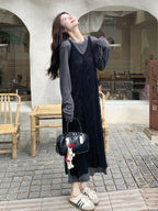 Hollow-Out Knitted Vest Dress QAZ0006